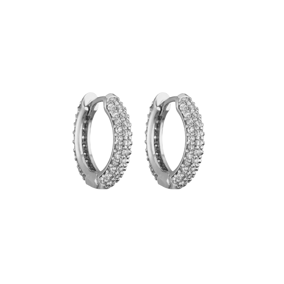 Classic diamond hoops white