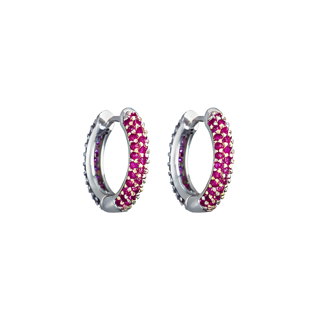 Classic diamond hoops fuchsia