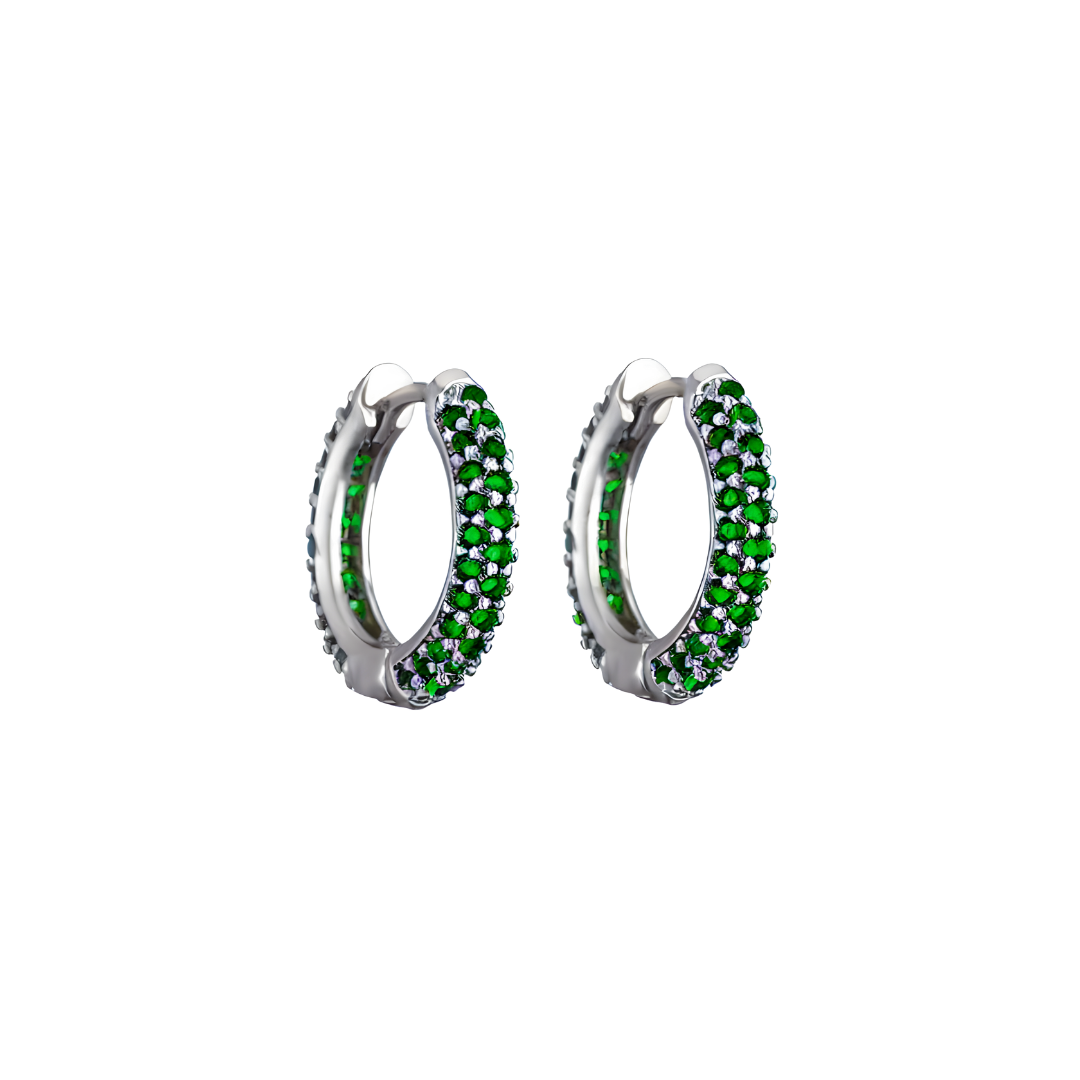 Classic diamond hoops green