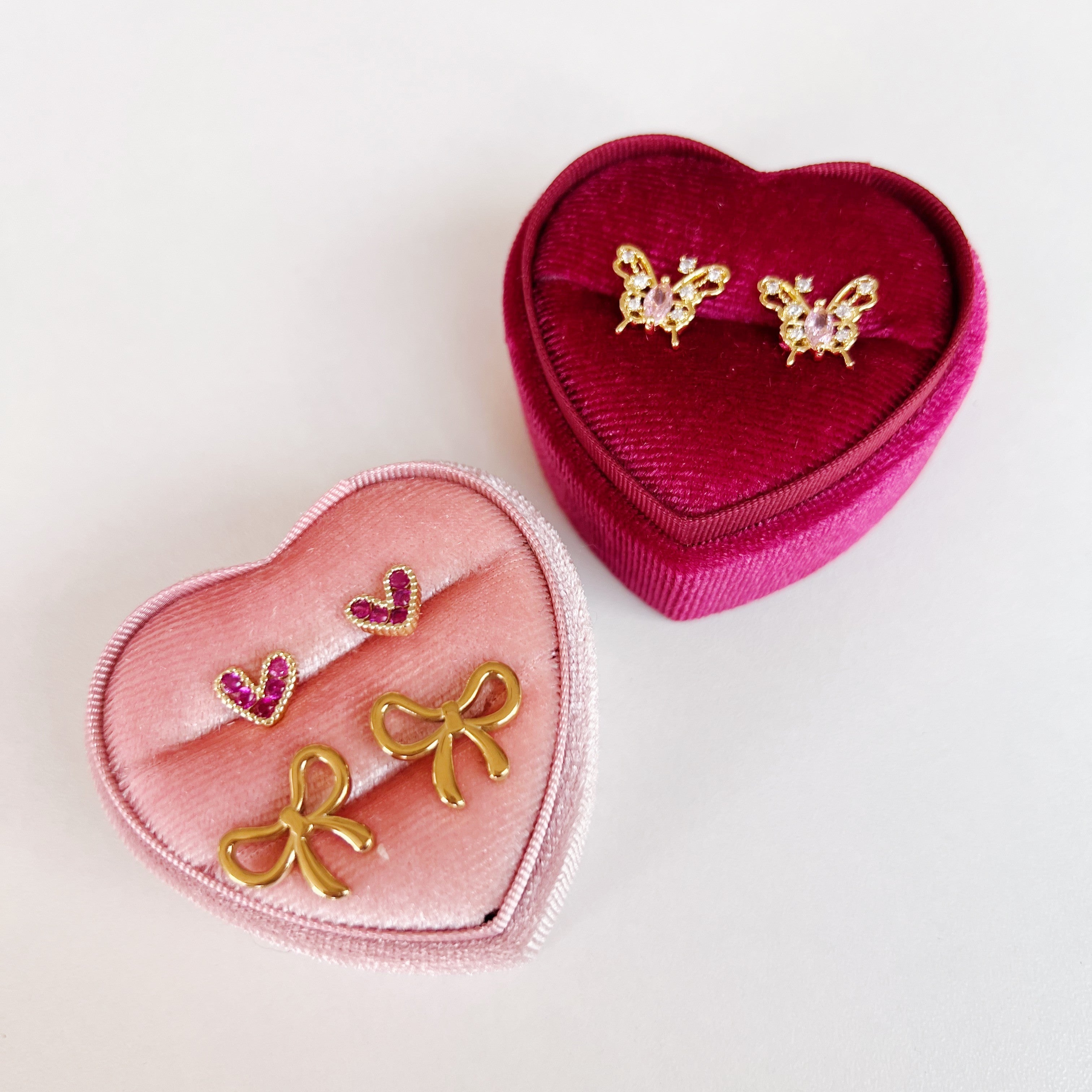 Diamond butterfly studs
