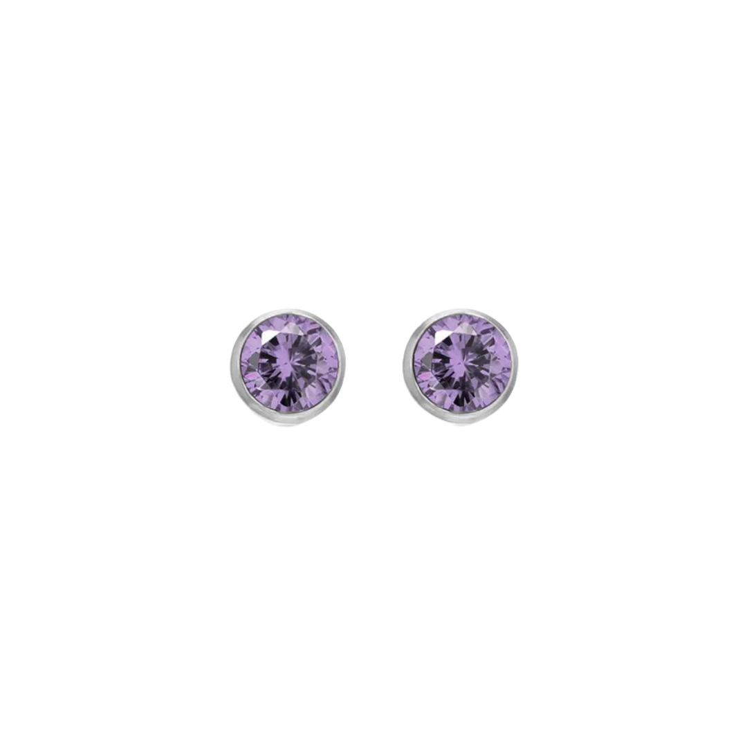 Classic diamond studs paars