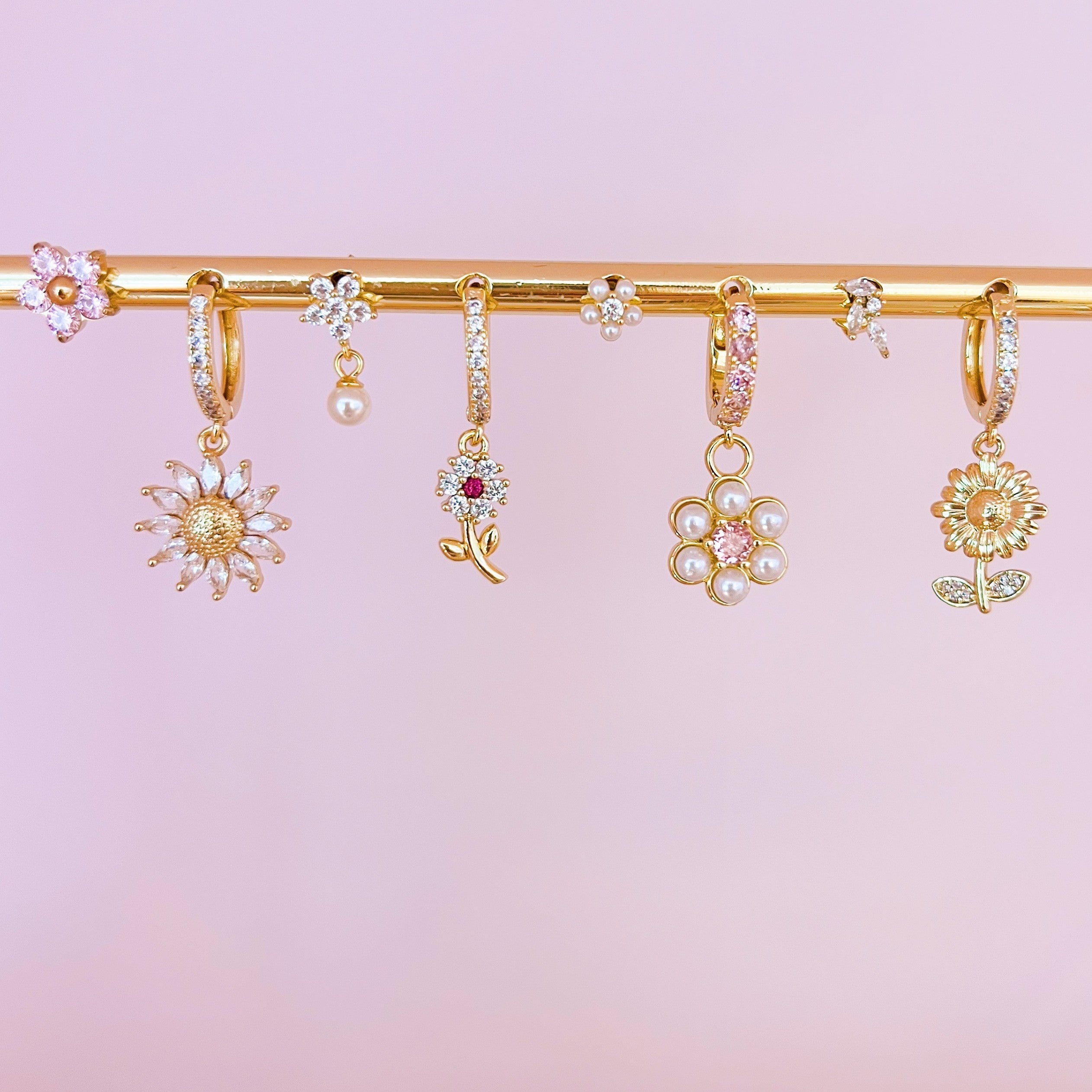 Radiant flower earrings