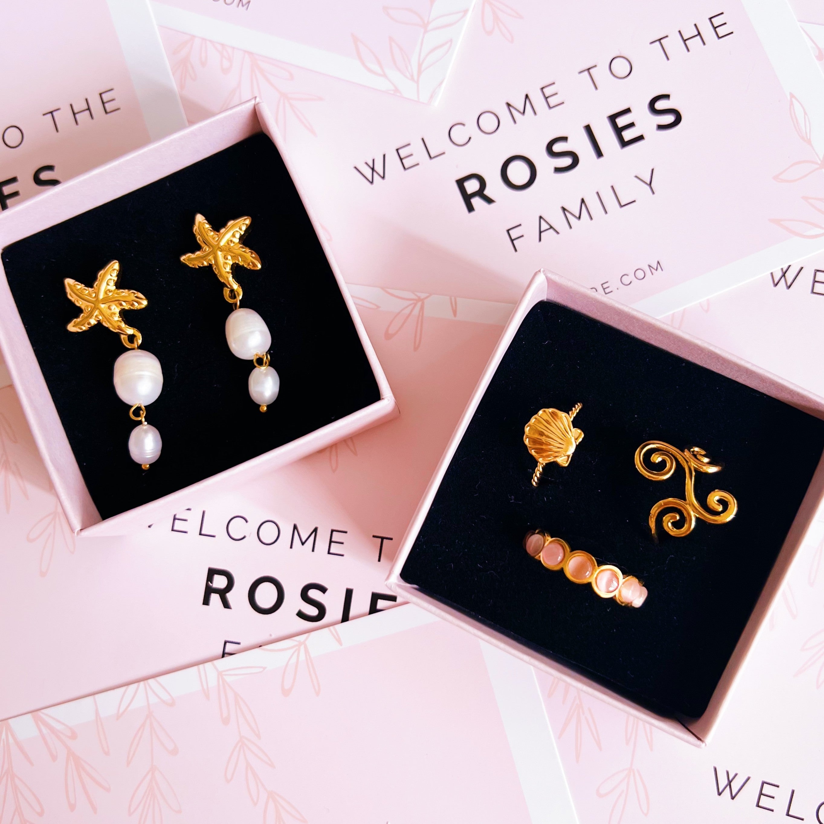 Oorbellen starfish & pearls