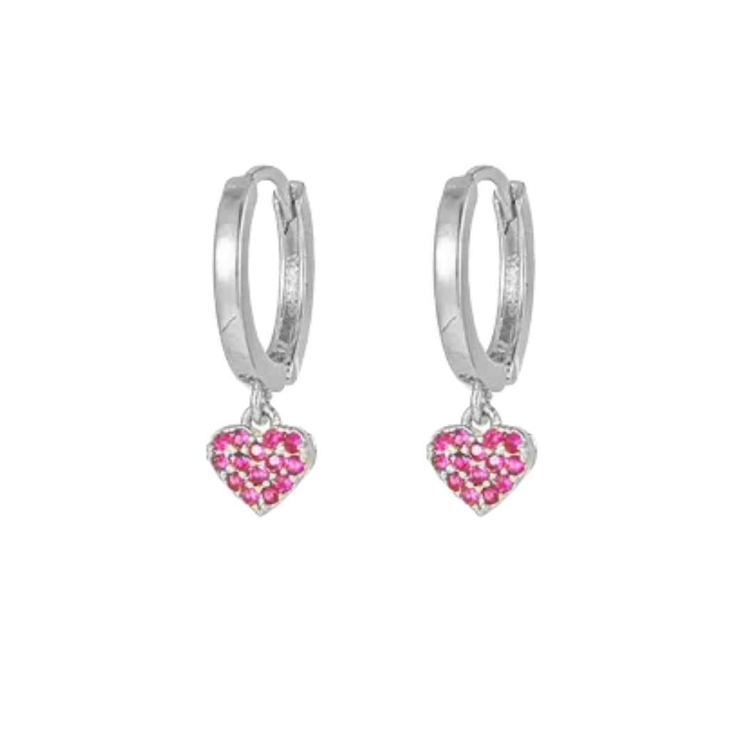 Oorbellen pink heart