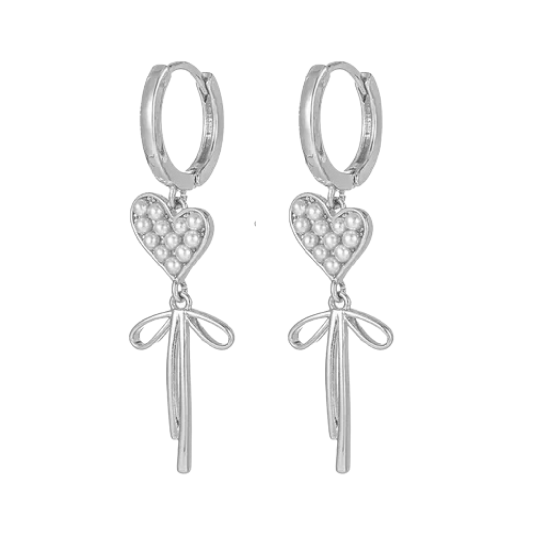 Earrings pearl heart