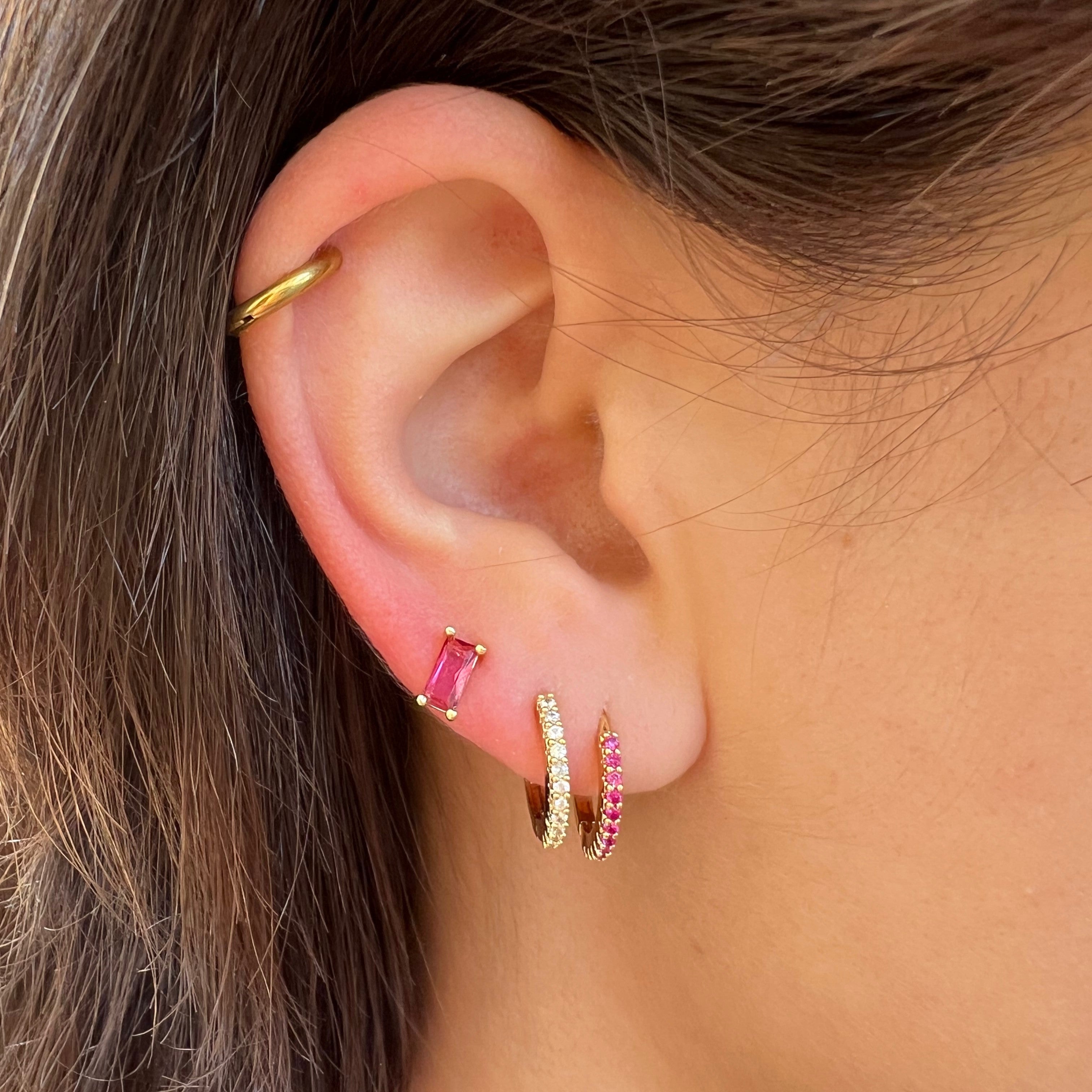 Cube studs roze