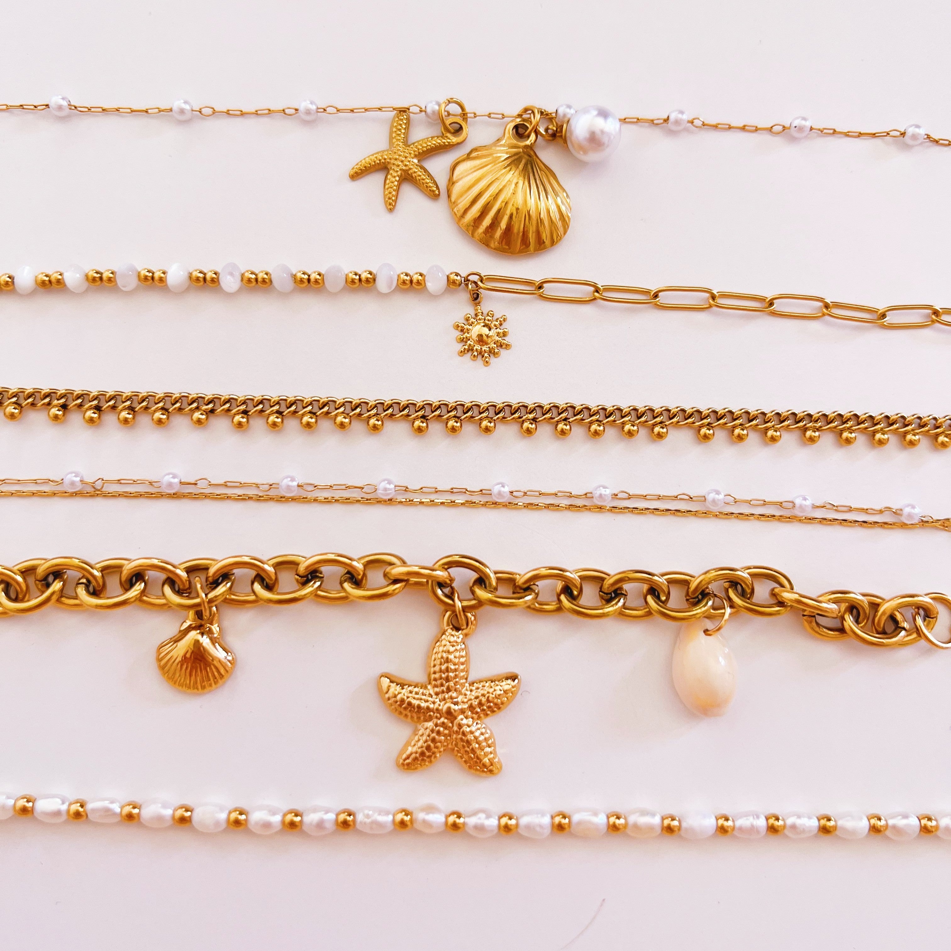 Armband double layer pearls