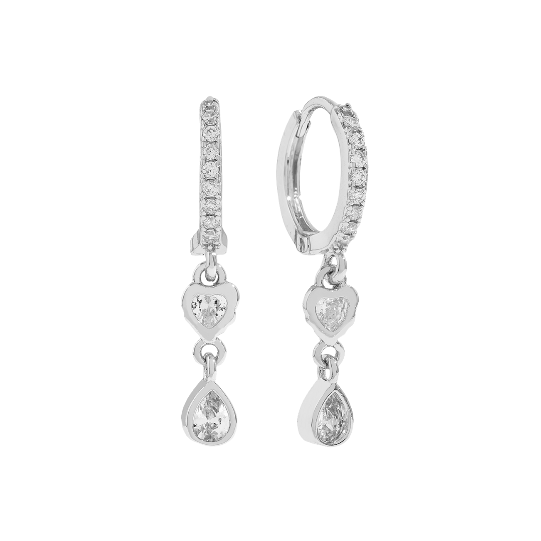 Oorbellen heart drops wit