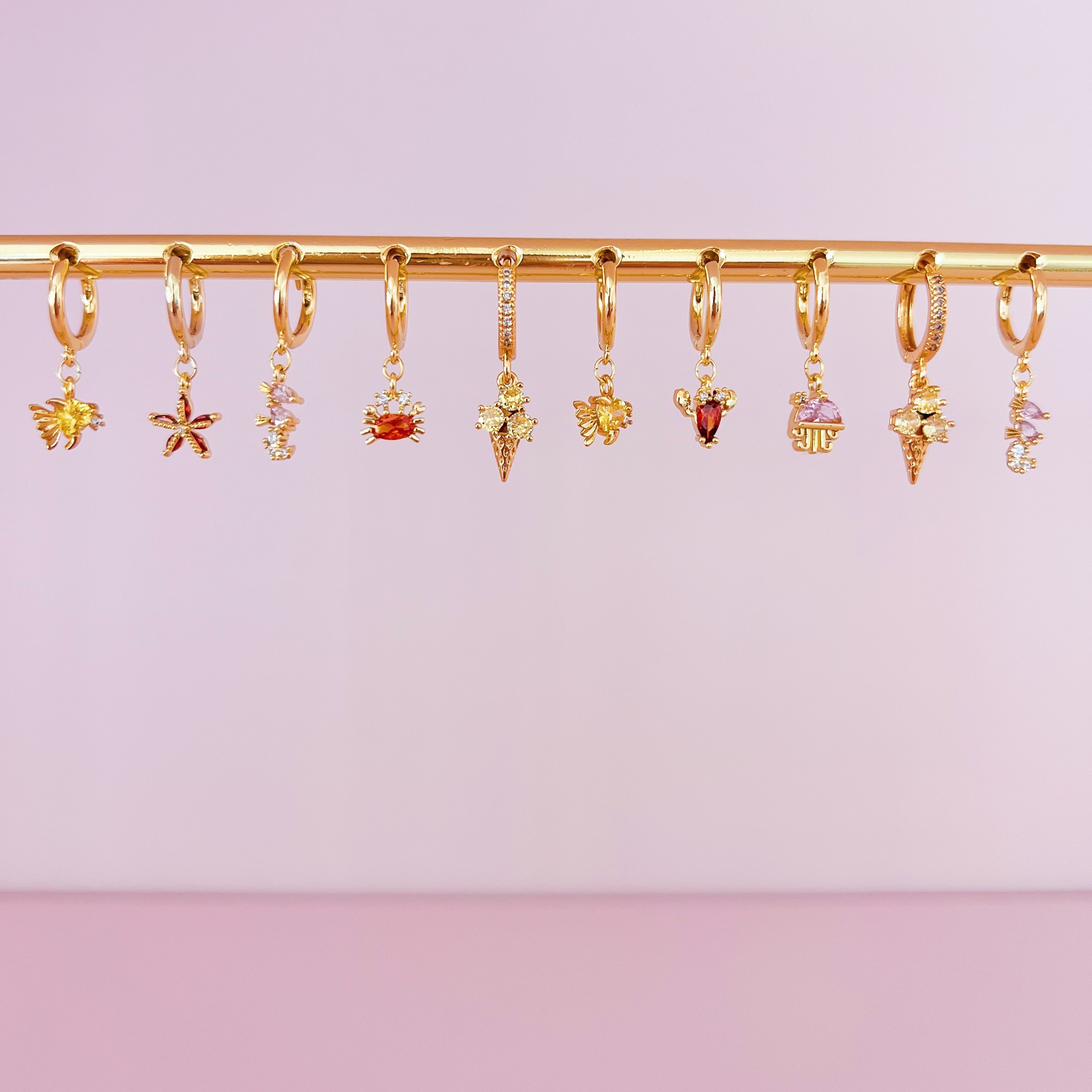 Oorbellen pink seahorse