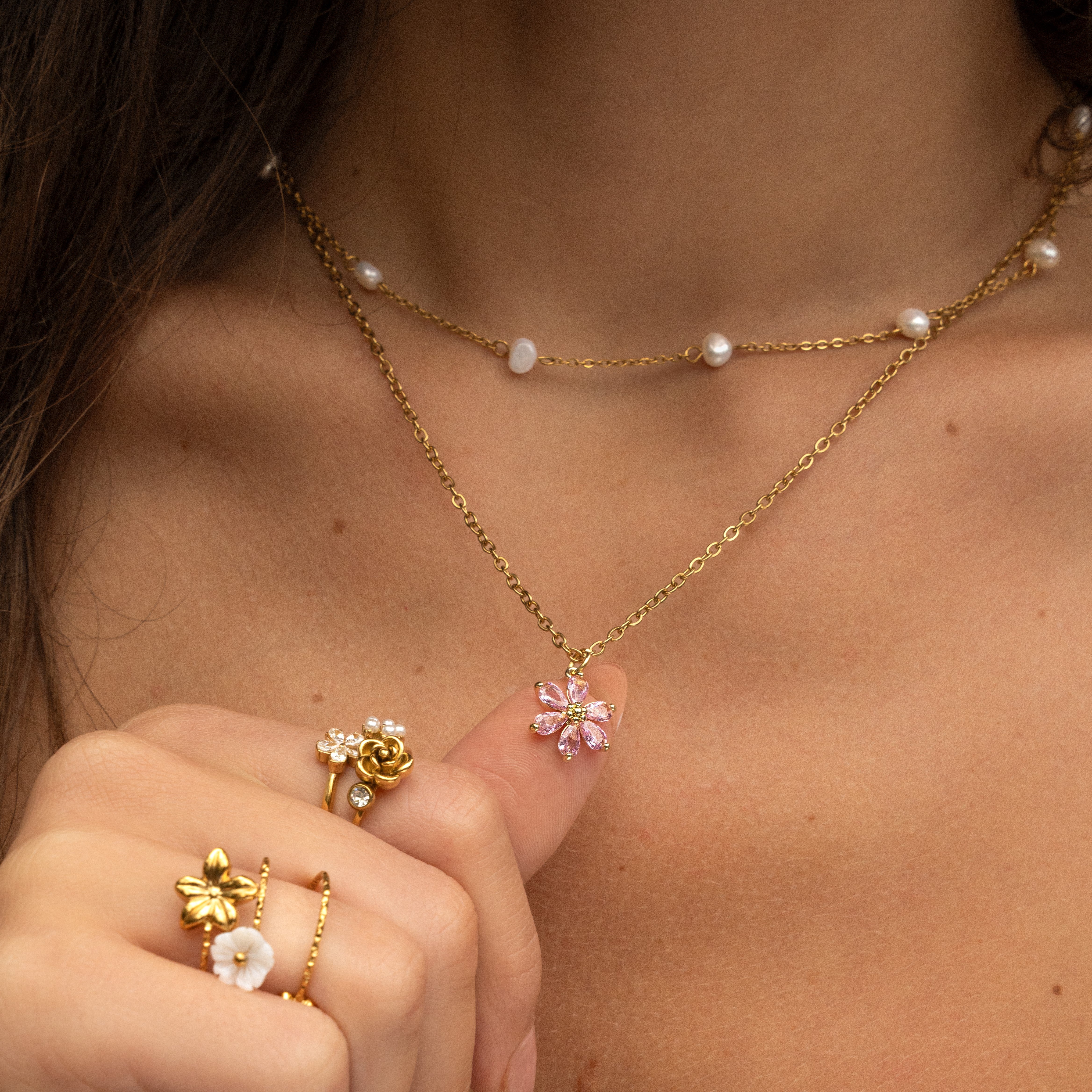 Ring hugging flowers