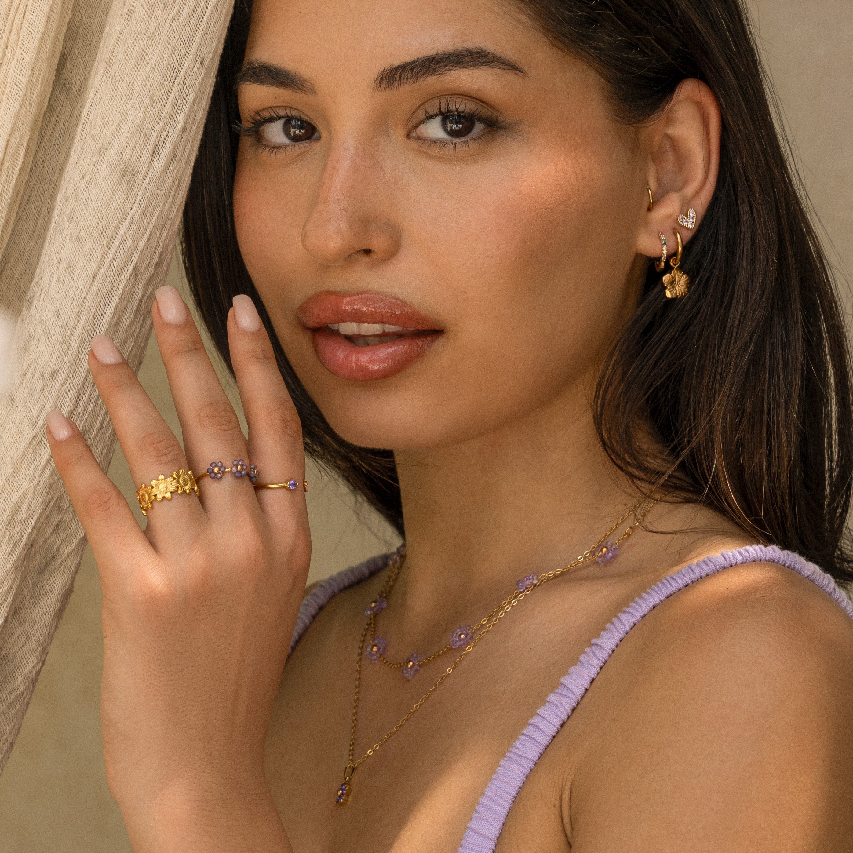 Ketting la fiore paars