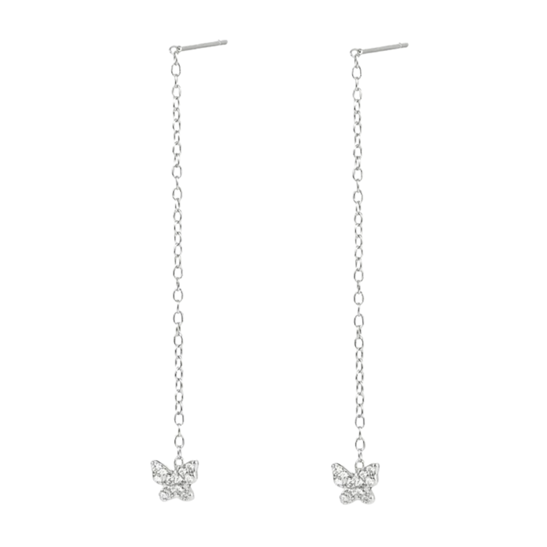 Dangling butterfly earrings