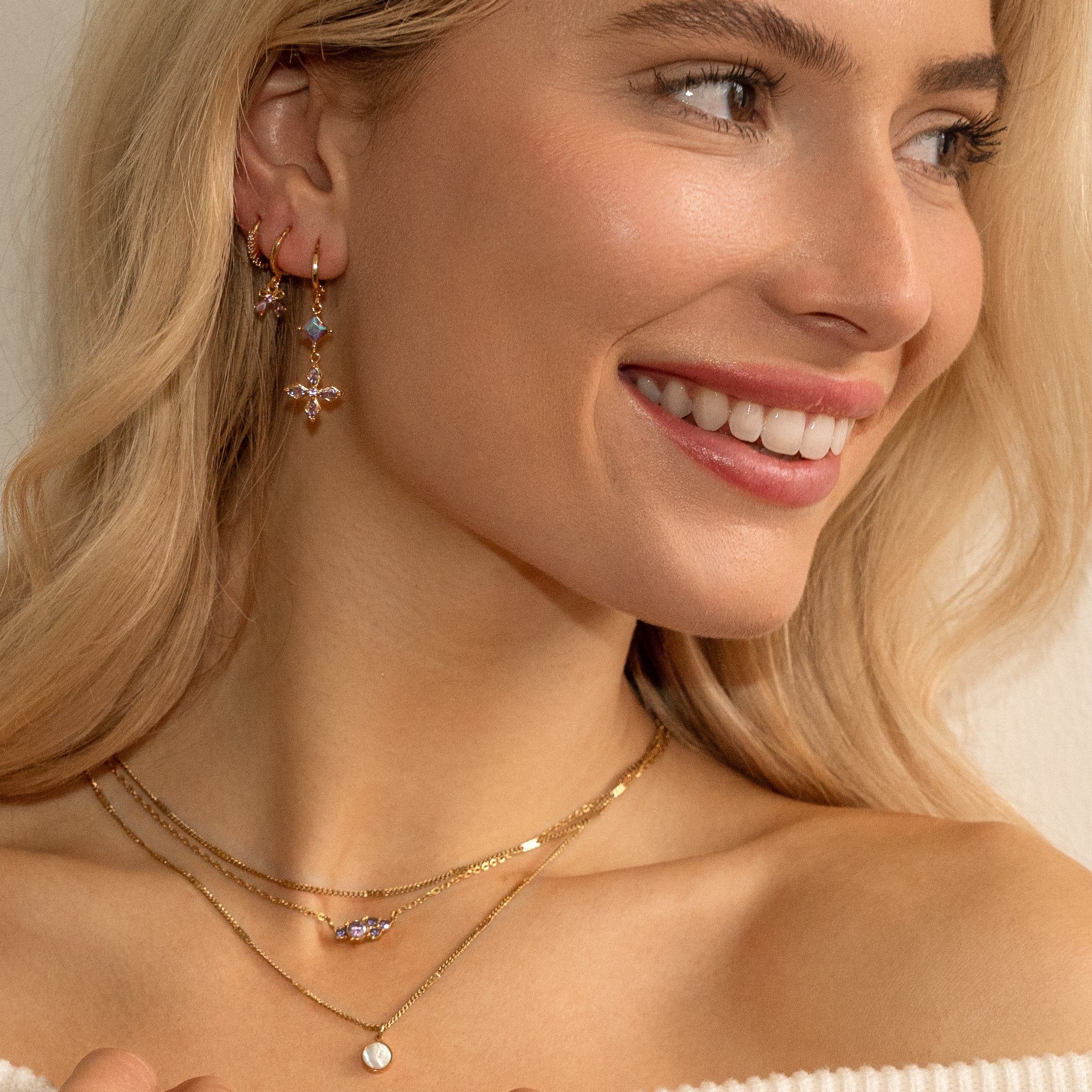 Oorbellen sabina paars