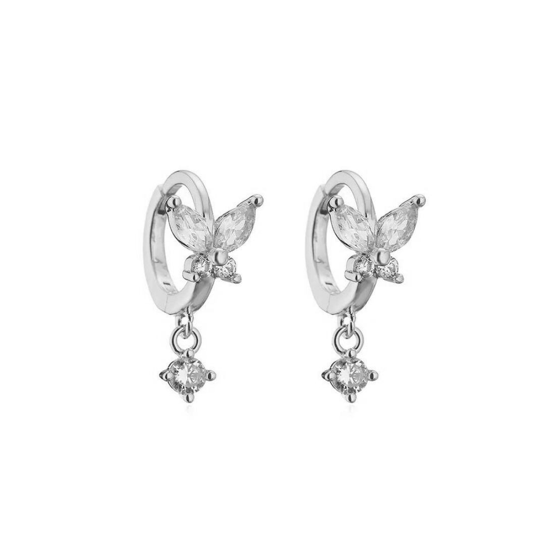 Serene butterfly hoops white