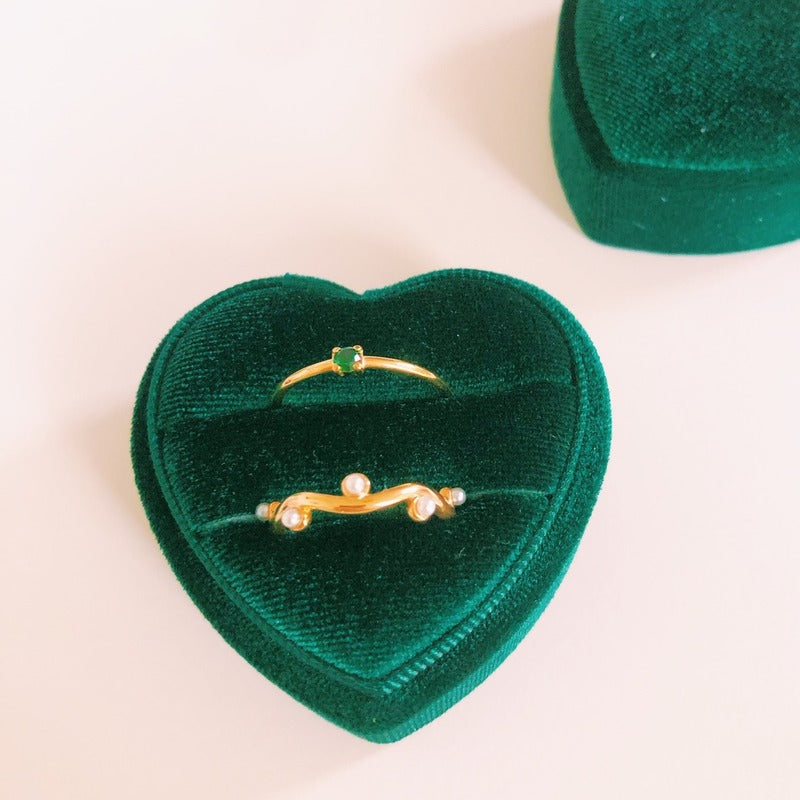 Ring sparkling cube green