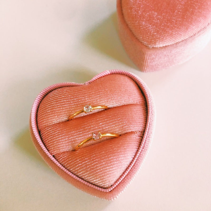 Ring sparkling cube pink