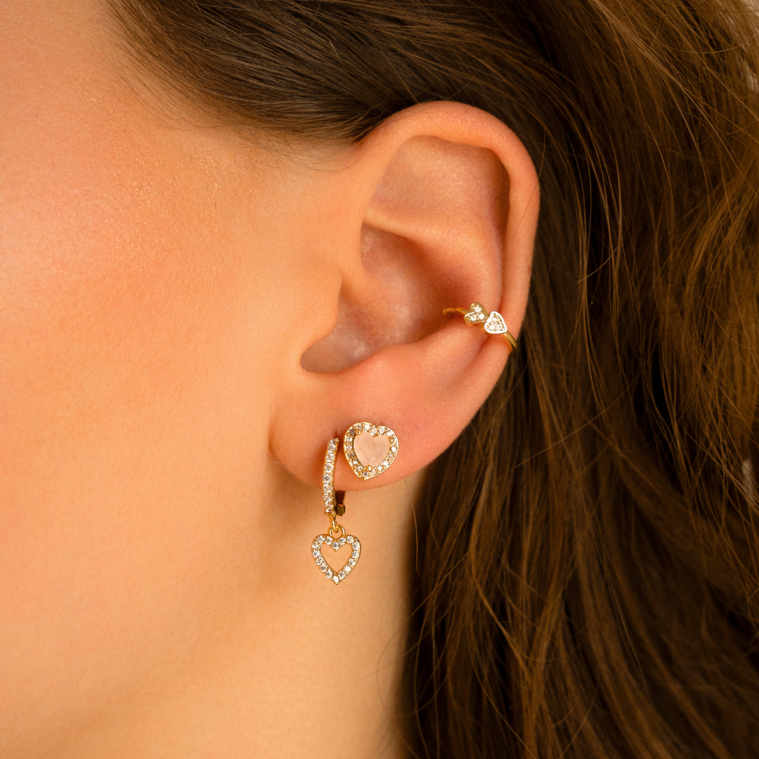 Sparkling heart studs