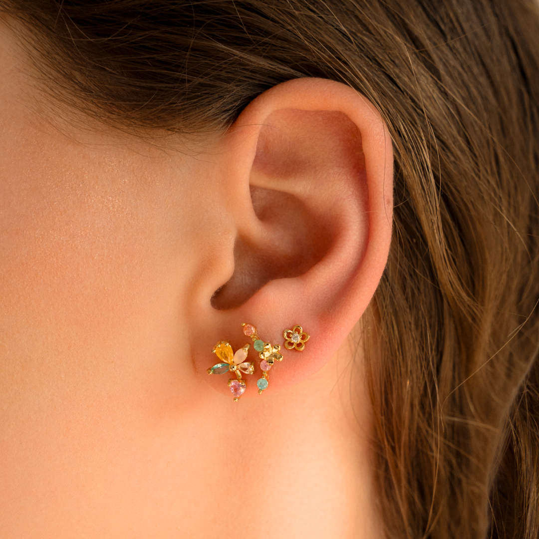Colorful flower studs