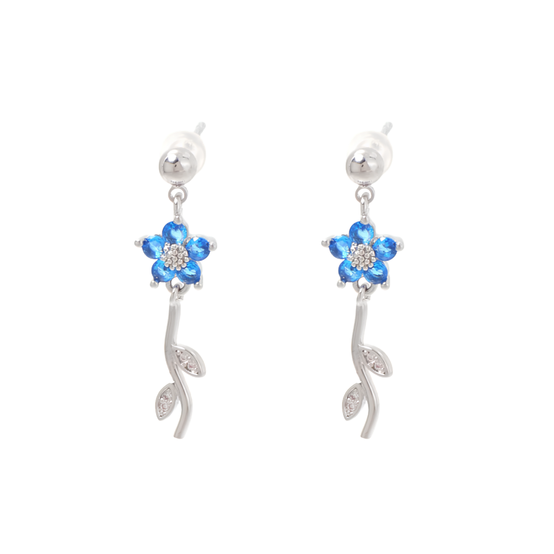 Oorbellen sweet flower lichtblauw