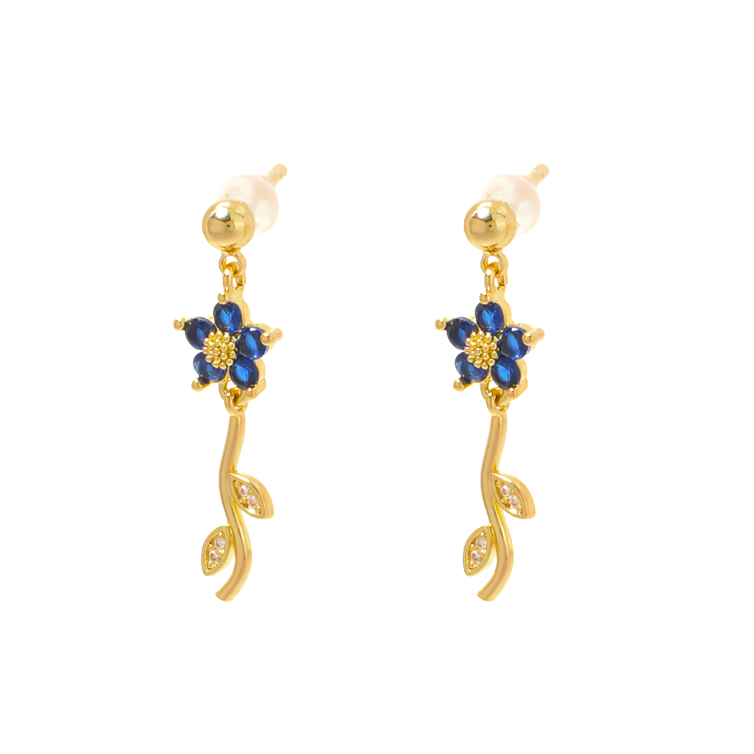 Oorbellen sweet flower blauw