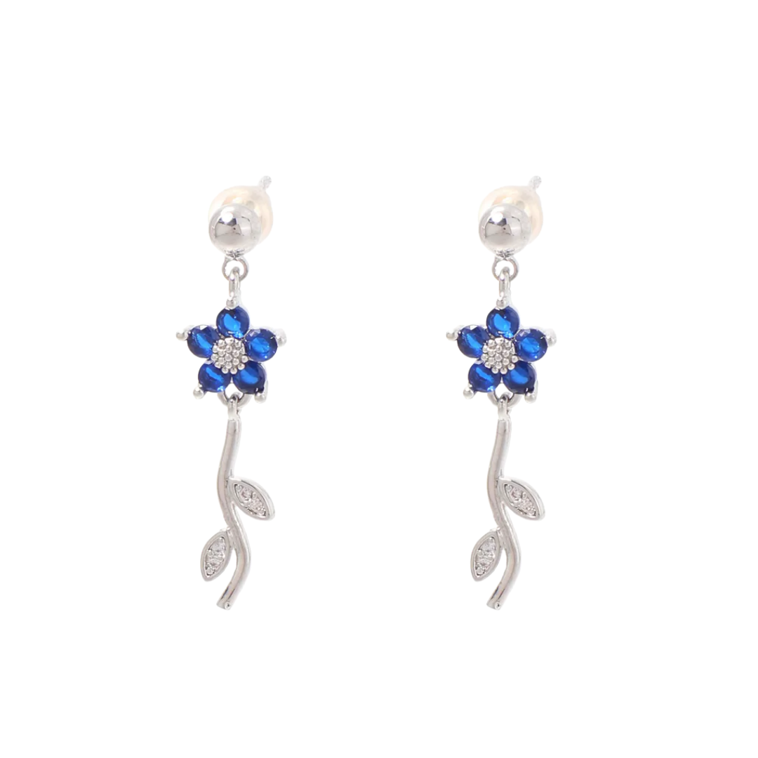 Oorbellen sweet flower blauw