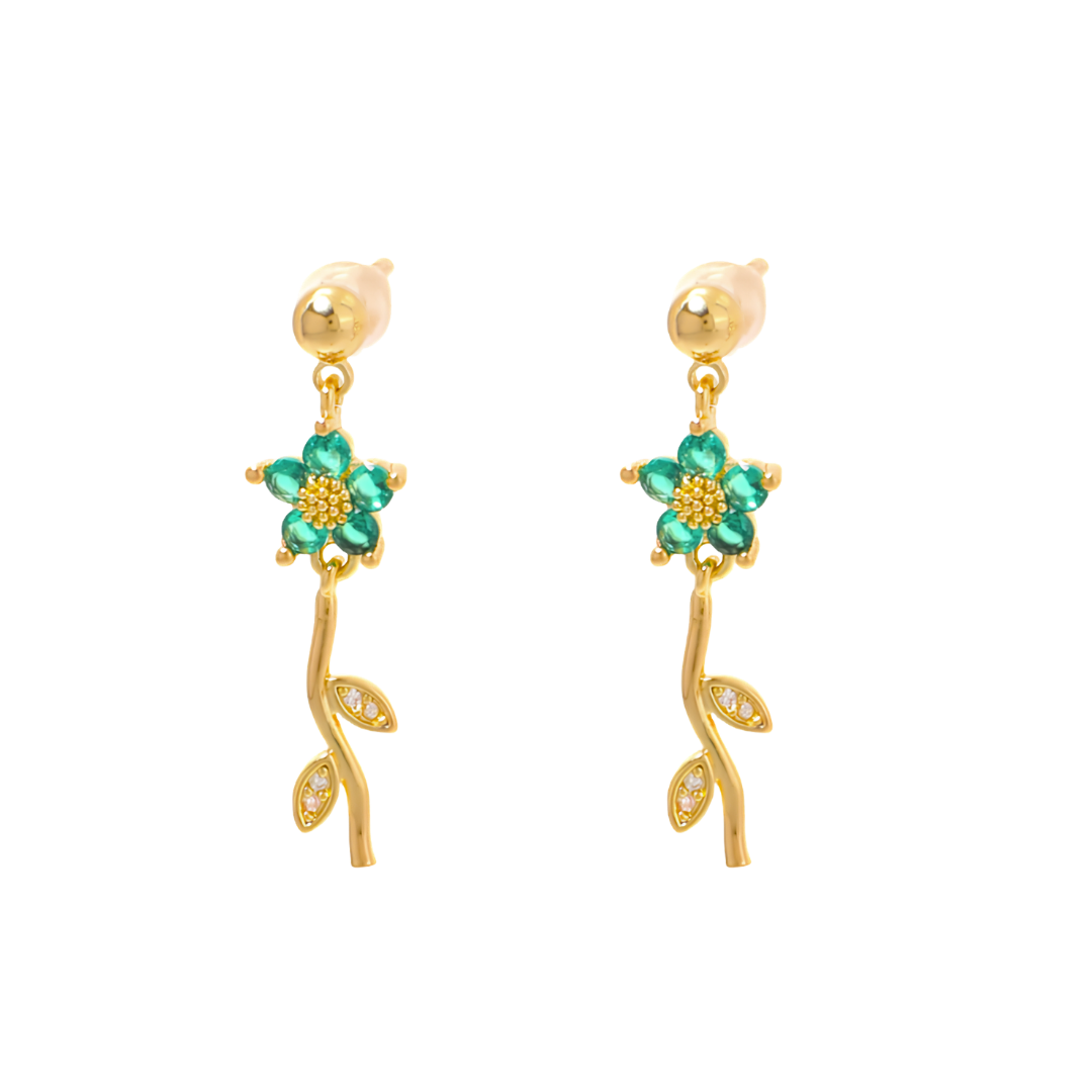 Oorbellen sweet flower groen