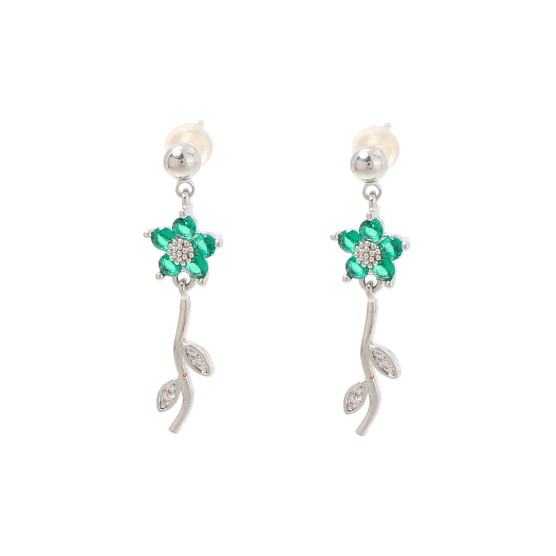 Oorbellen sweet flower groen