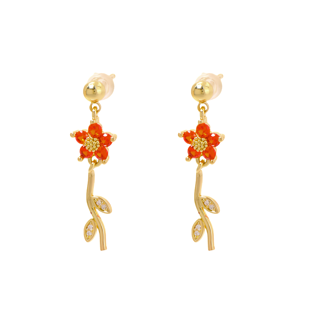 Oorbellen sweet flower oranje