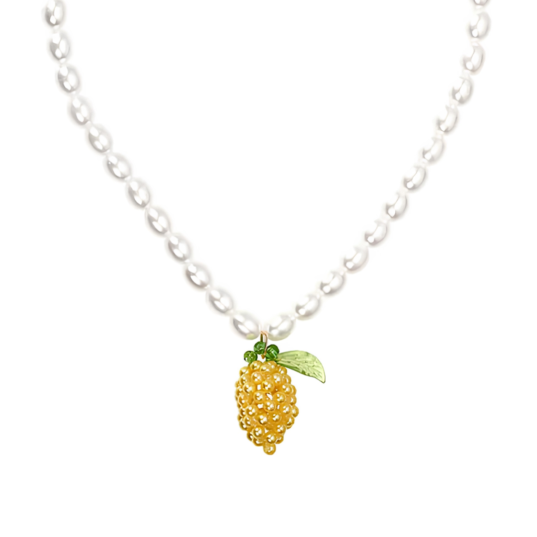 Ketting pearl lemon