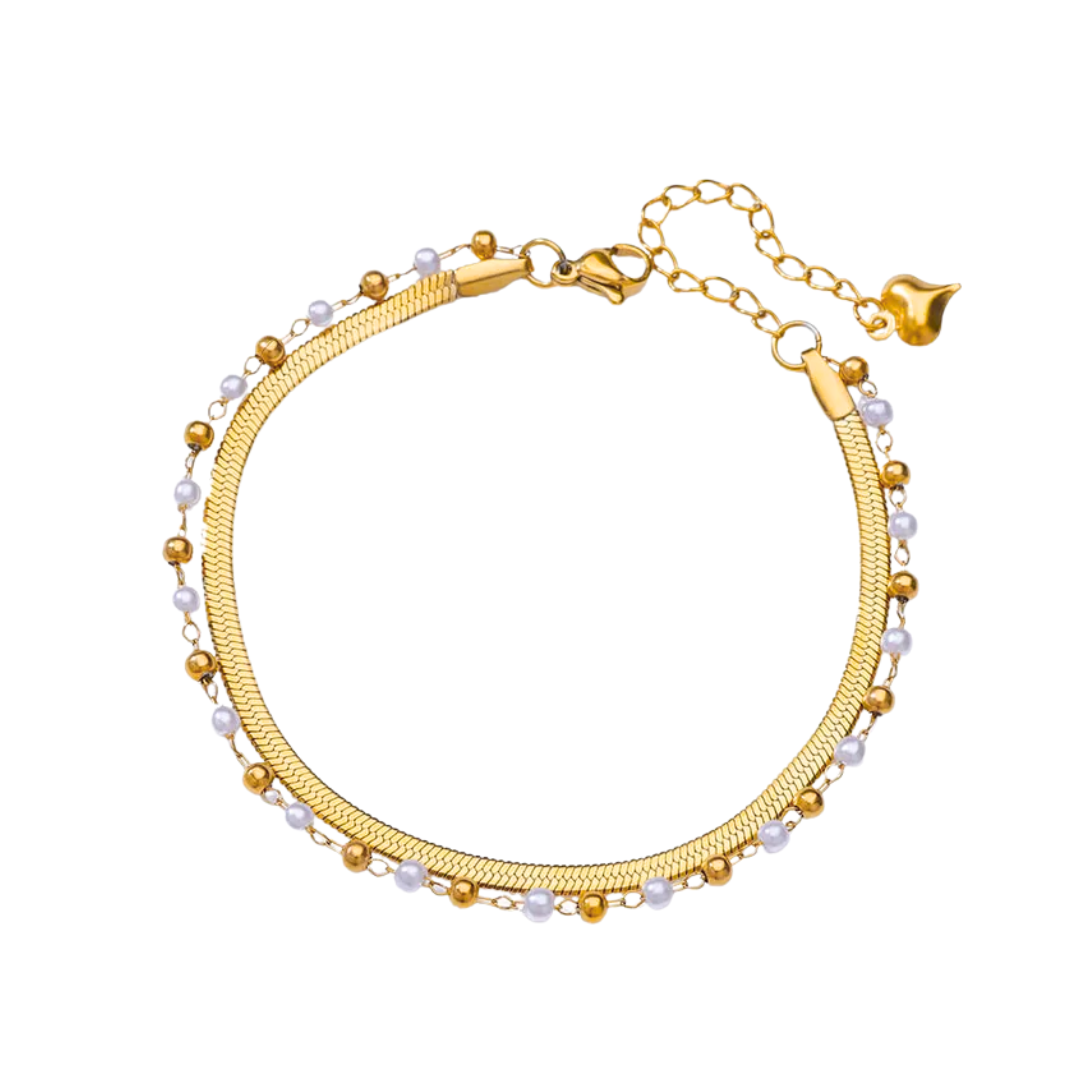 Enkelbandje pearls