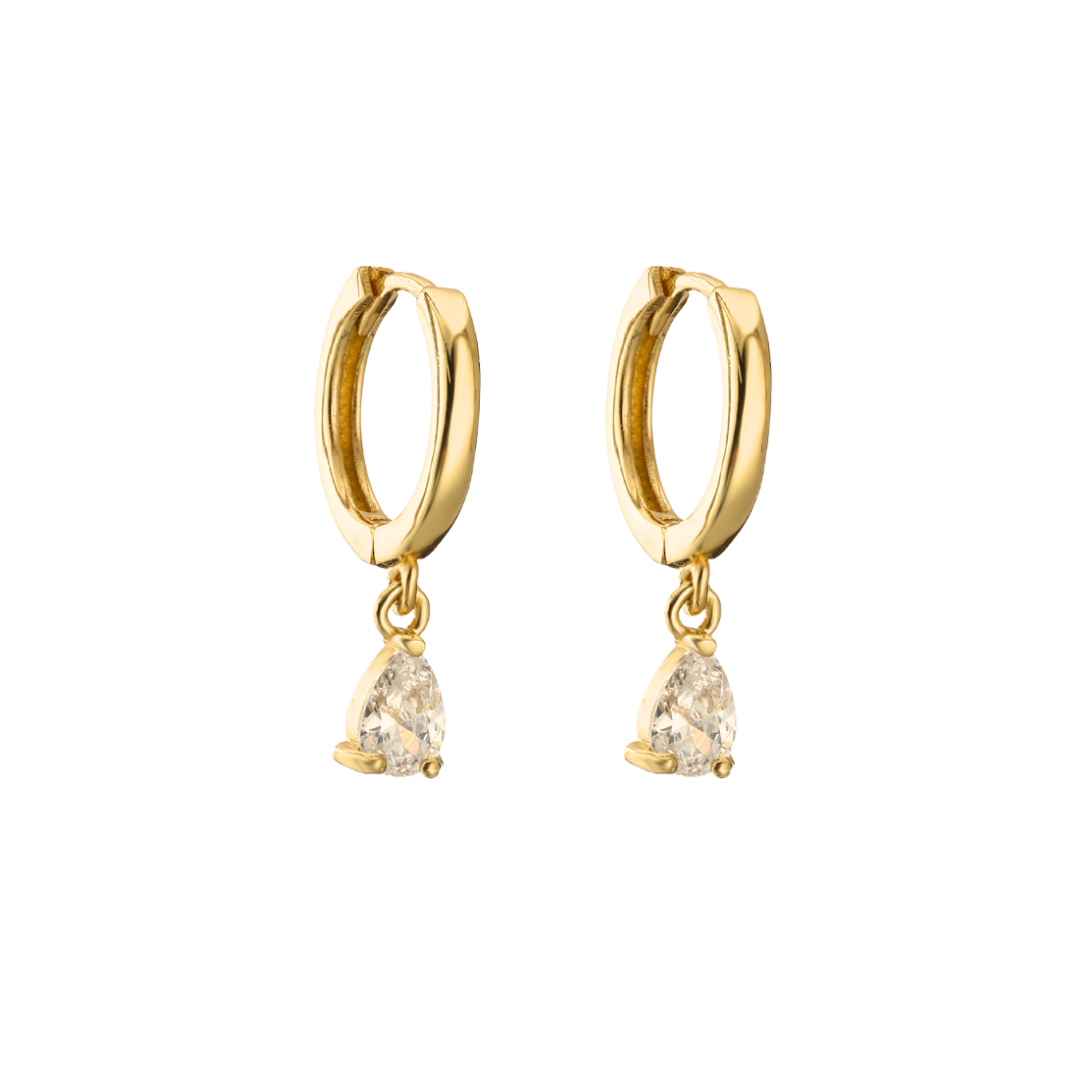 Earrings diamond drop white