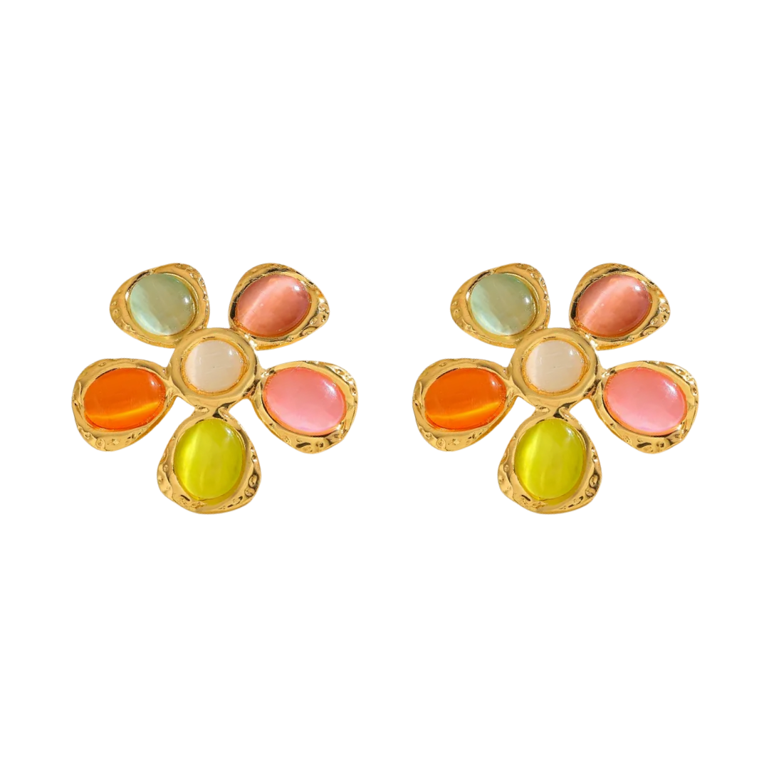 Oorbellen rainbow flower