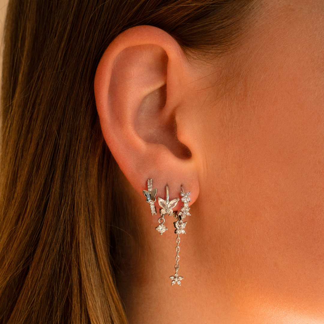Sparkling butterfly hoops