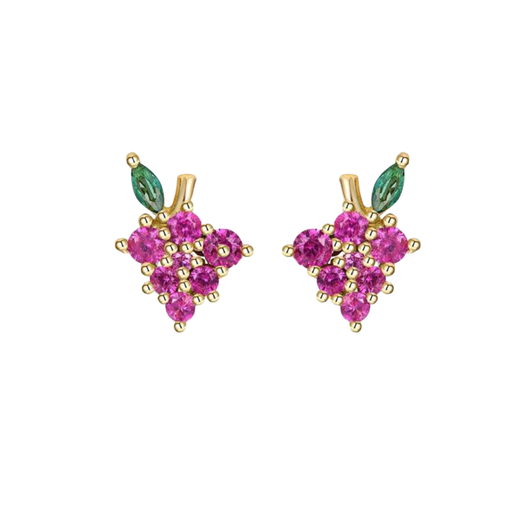 Fuchsia grape studs