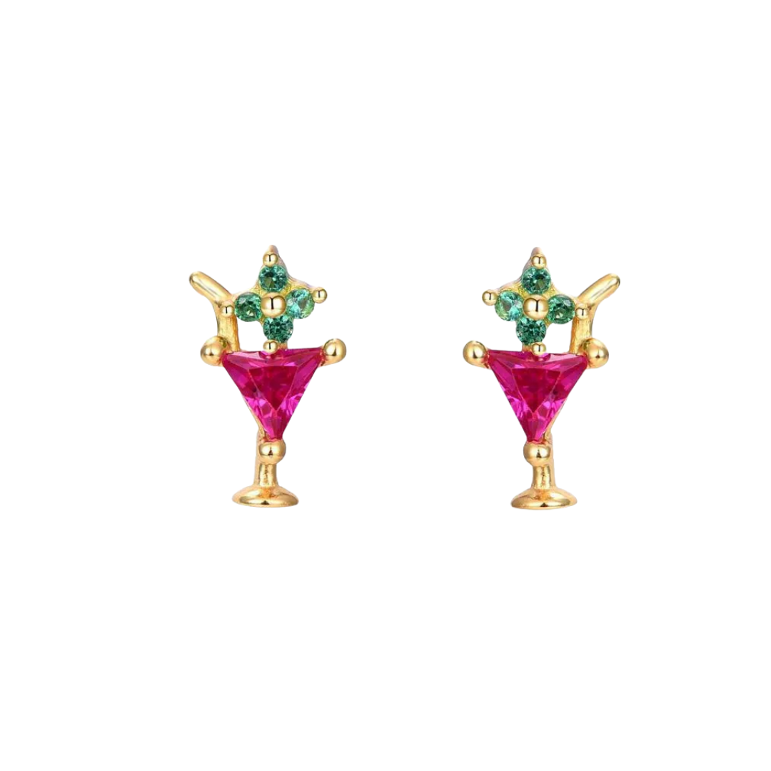 Pink martini studs