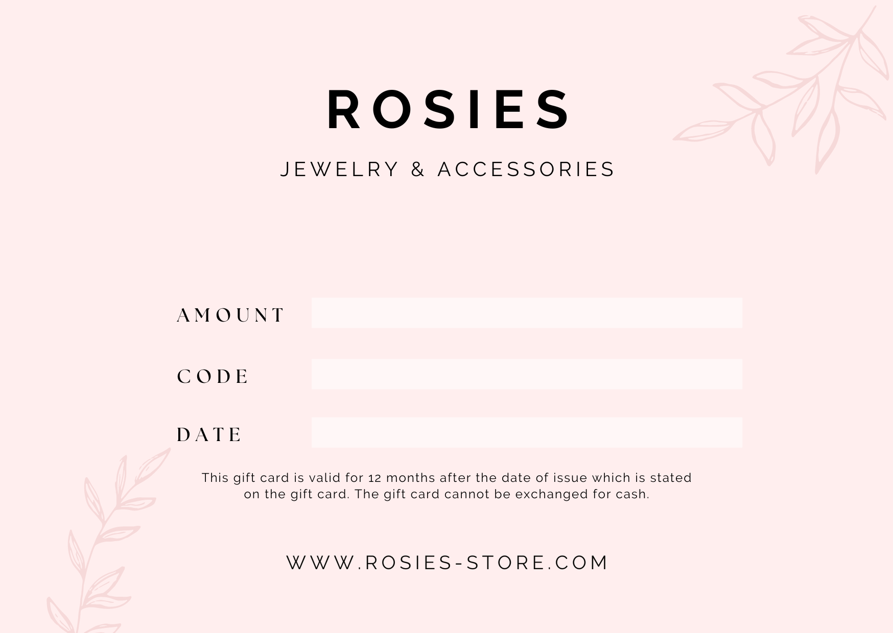 Giftcard - Rosies | online jewelry