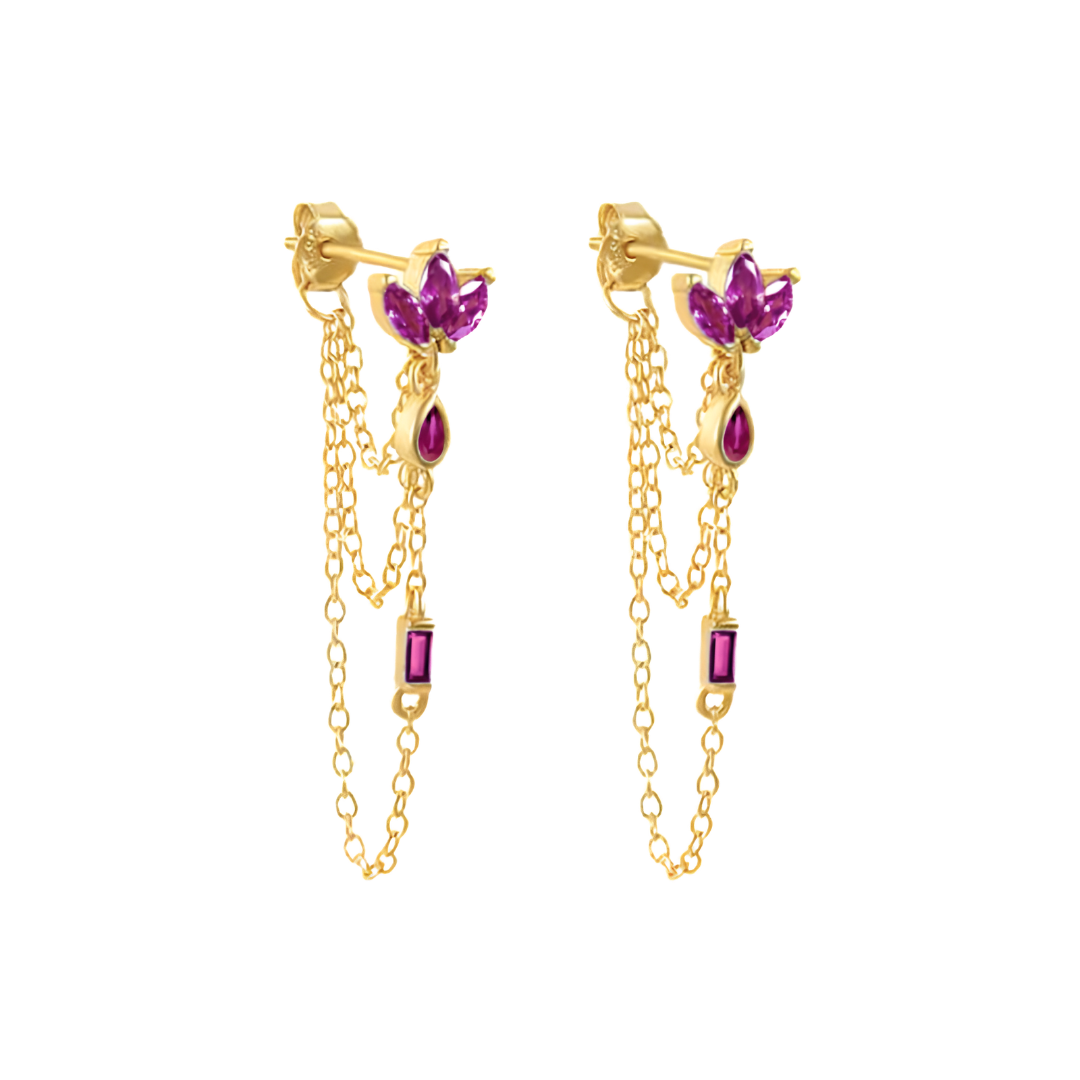 Oorbellen mara fuchsia