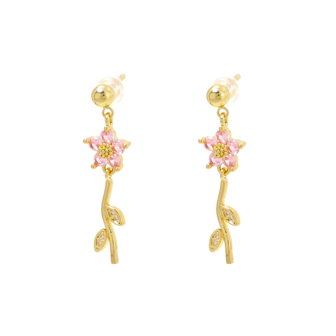 Oorbellen sweet flower roze