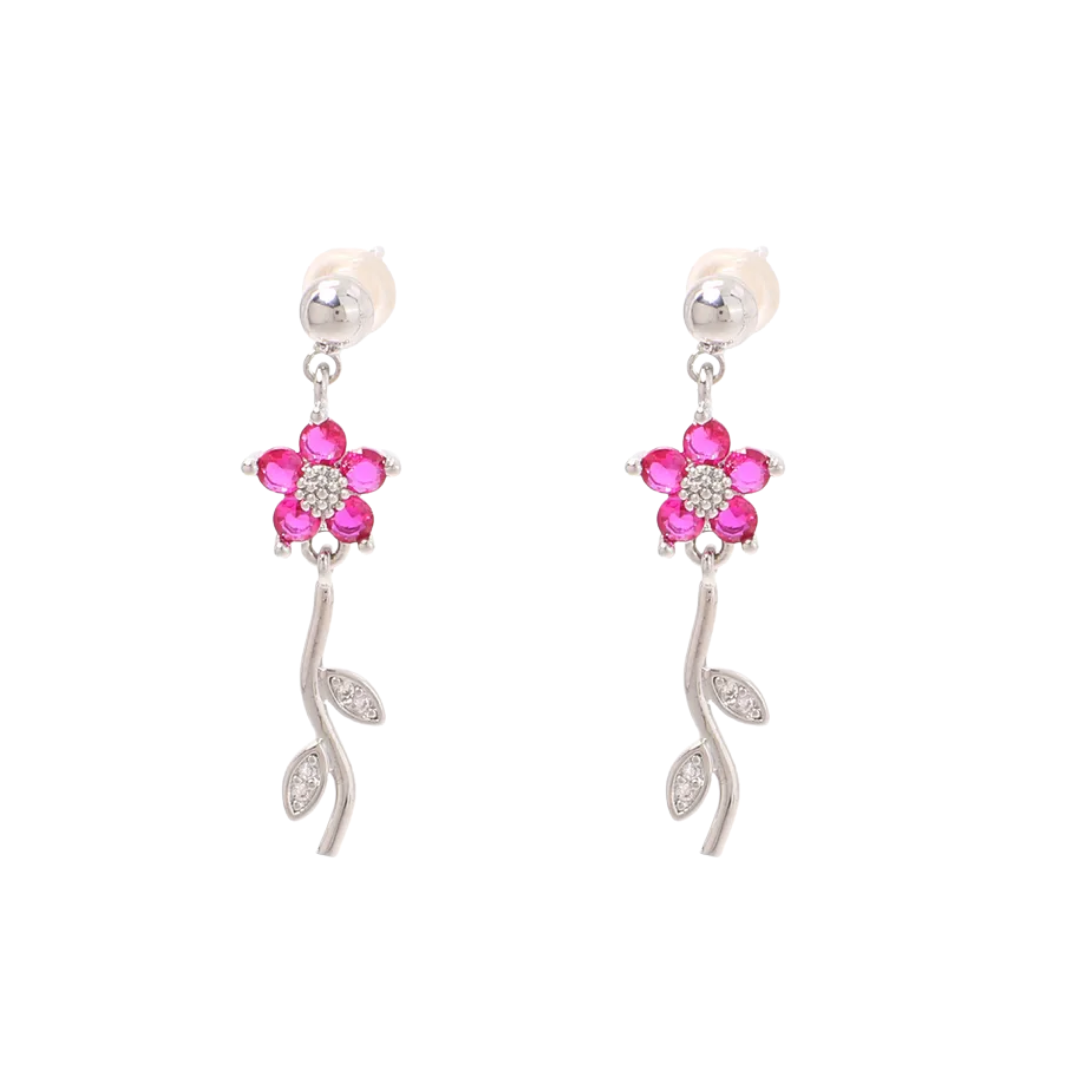 Oorbellen sweet flower fuchsia
