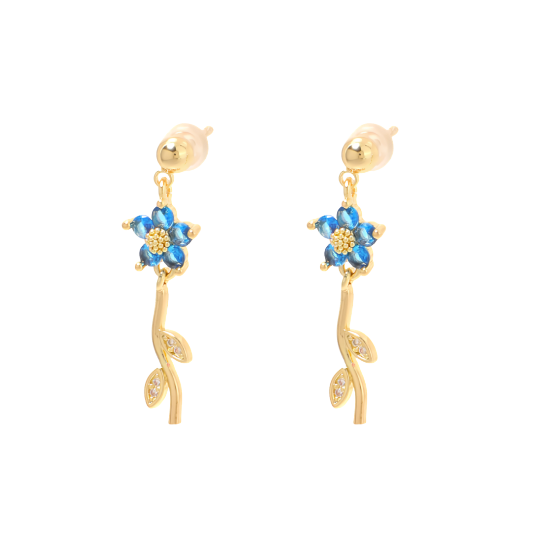 Oorbellen sweet flower lichtblauw