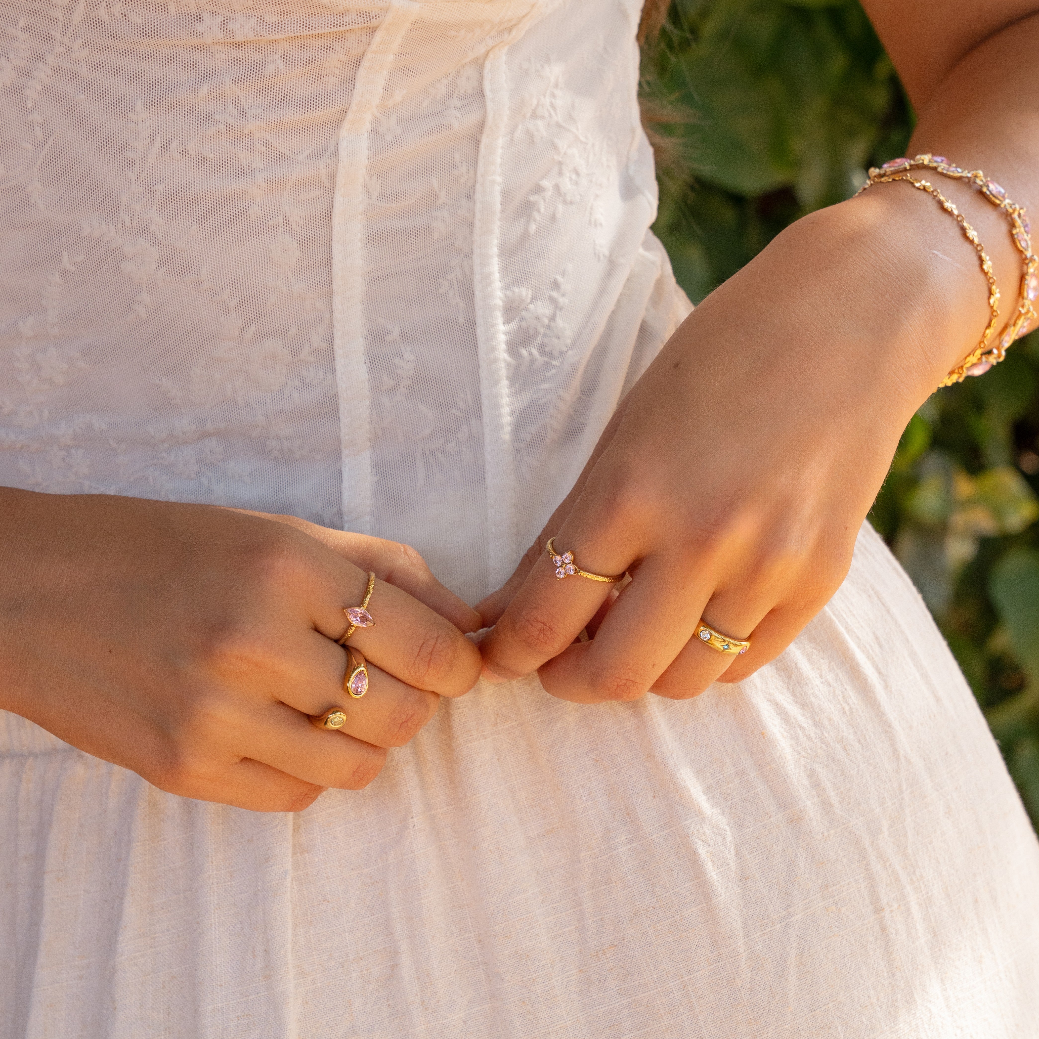 Ring bijoux roze
