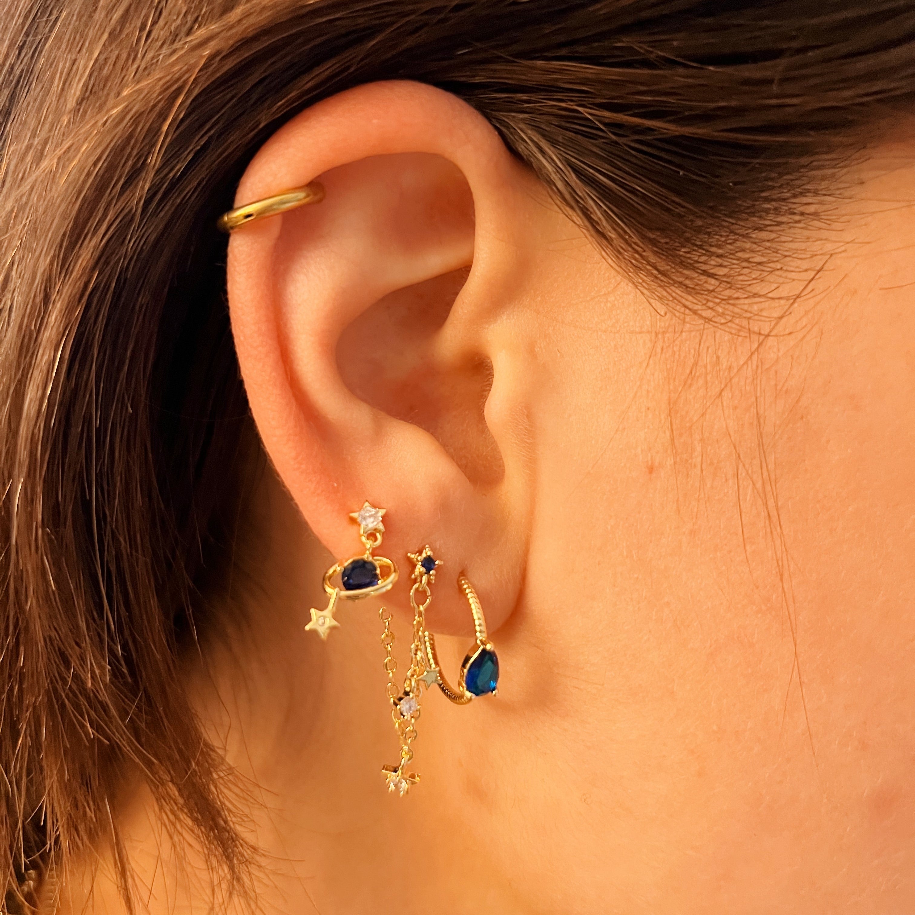 Earrings starry night blue