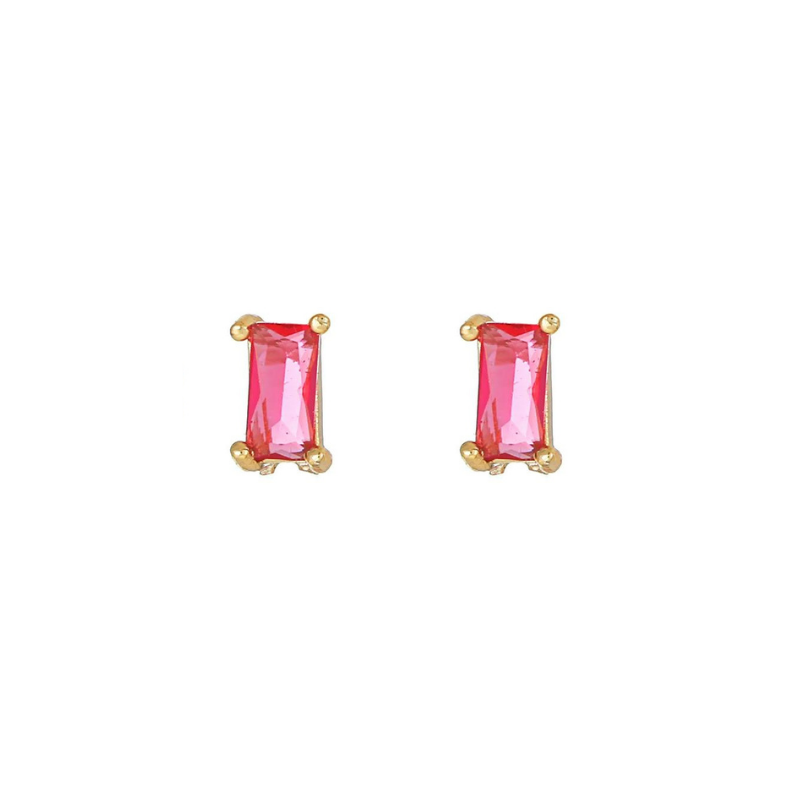 Cube studs pink