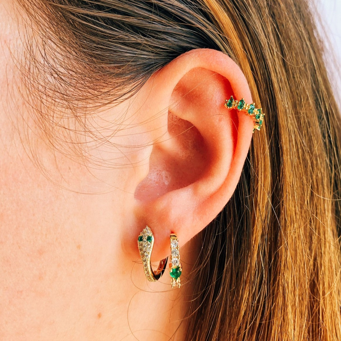 Diamond cube hoops groen