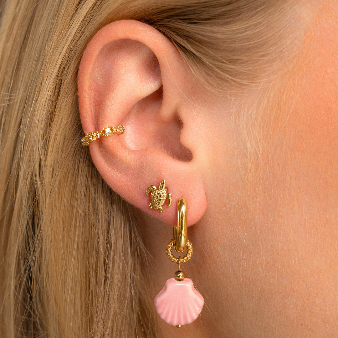 Oorbellen pink shell