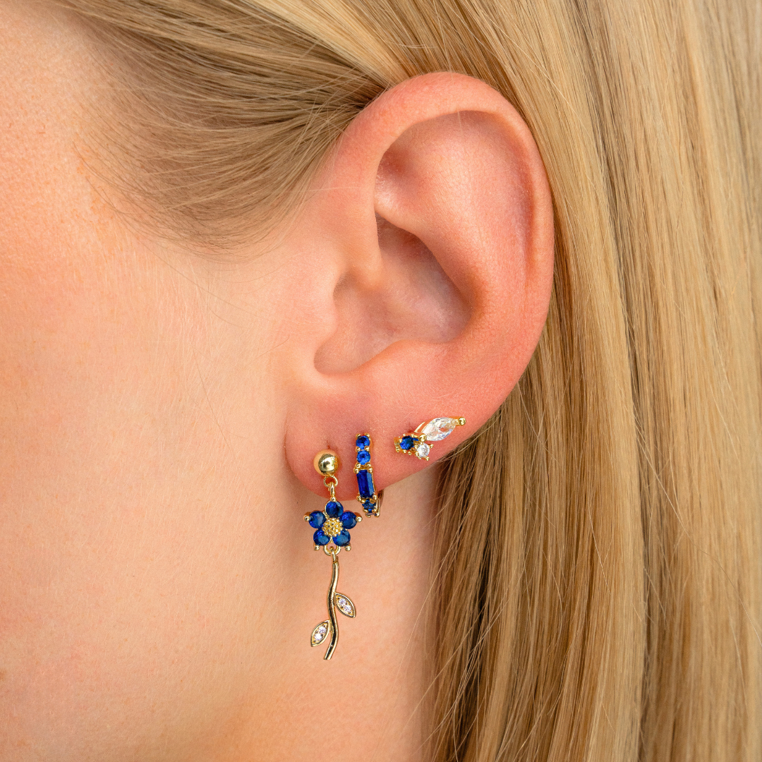 Oorbellen sweet flower blauw