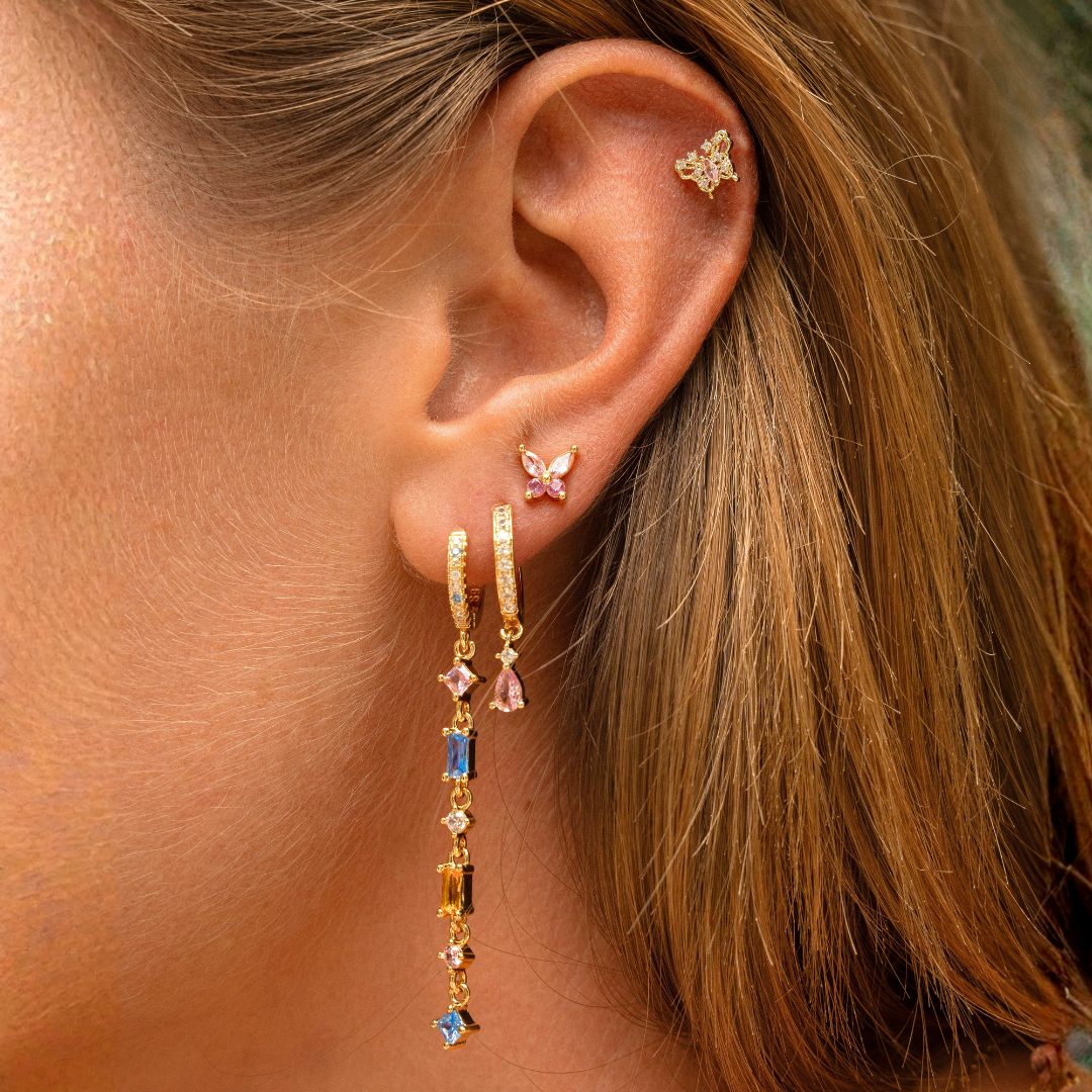 Oorbellen opal multicolor