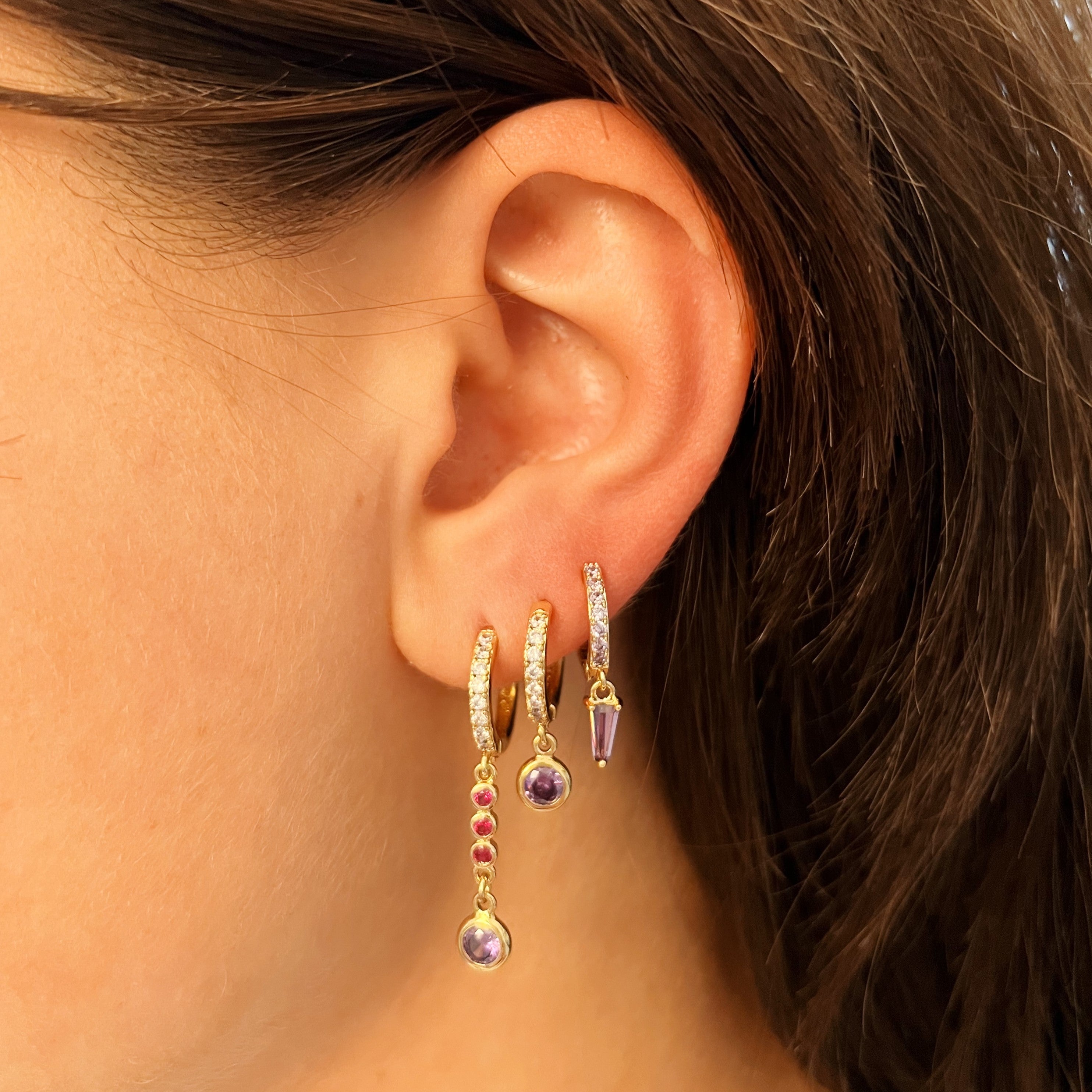 Earrings lindy purple