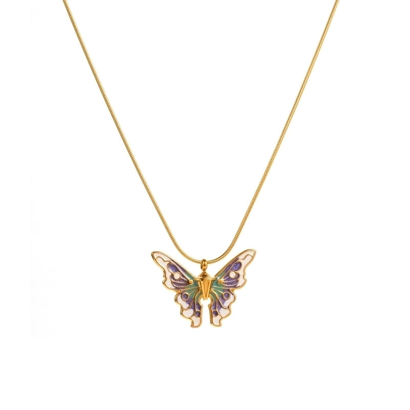 Ketting pastel butterfly paars