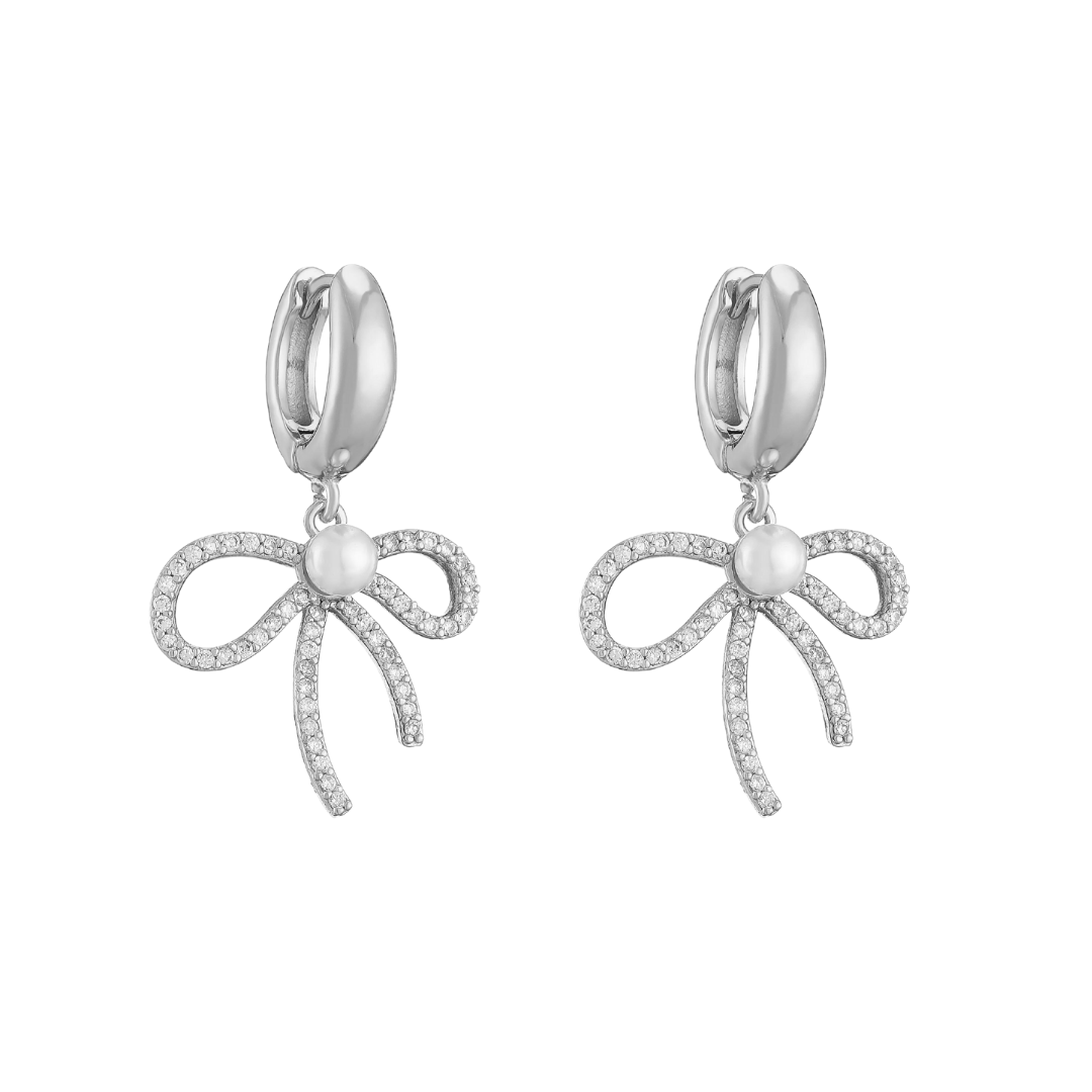 Pearl bow earrings